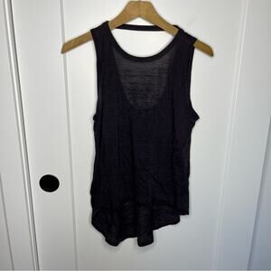 Pam & Gela Washed Burn Out Lightweight High Low Tank Top Size Small
